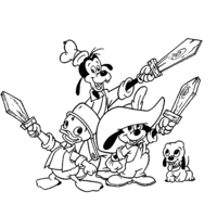 Desenho de Três mosqueteiros da Disney para colorir