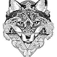 Desenho de Lobo para adultos para colorir
