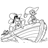 Desenho de Moqueteiros Donald e Pateta para colorir