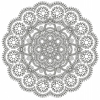 Desenho de Mandala de flores para adultos para colorir