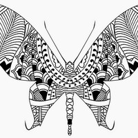 Desenho de Mariposa para adultos para colorir
