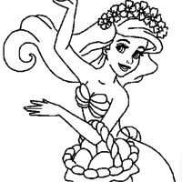 Desenho de Ariel na Páscoa para colorir