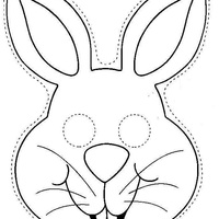 Desenho de Bonita máscara de coelho da Páscoa para colorir