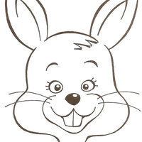 Desenho de Cara de coelho da Páscoa para colorir