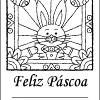 Desenho de Cartão de Feliz Páscoa para colorir