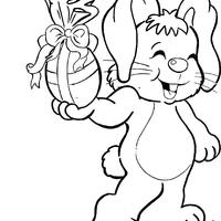Desenho de Coelhinho da Páscoa feliz para colorir