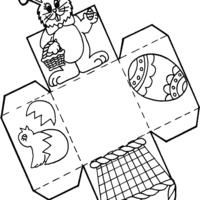 Desenho de Como fazer cestinha de Páscoa para colorir