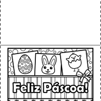 Desenho de Feliz Páscoa para colorir