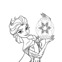 Desenho de Elsa Frozen e ovo de Páscoa para colorir