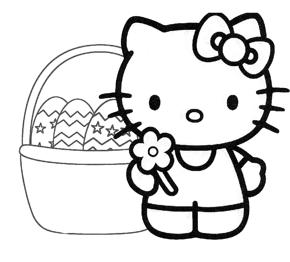 Hello kitty e cesta de ovos da pascoa