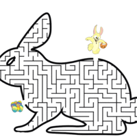 Desenho de Jogo do labirinto - coelho da Páscoa para colorir