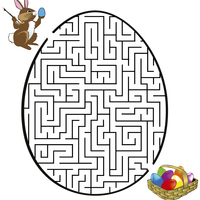 Desenho de Jogo do labirinto - Ovo de Páscoa para colorir