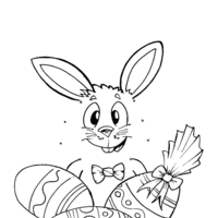 Desenho de Ligar pontos - cara do coelho da Páscoa para colorir