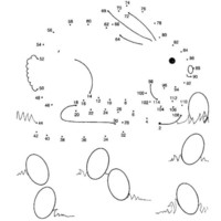 Desenho de Ligar pontos - coelho da Páscoa para colorir