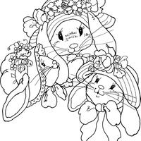 Desenho de Lindas coelhinhas da Páscoa para colorir