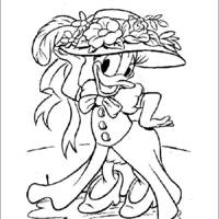 Desenho de Margarida com chapéu para colorir