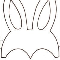 Desenho de Máscara de orelhas de coelho da Páscoa para colorir