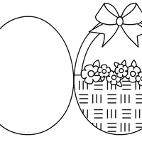 Desenho de Cartão de ovos de Páscoa para colorir