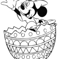 Desenho de Minnie no ovo de Páscoa para colorir