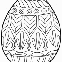 Desenho de Ovo de Páscoa com decoração rústica para colorir