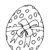 Desenho de Ovo da Páscoa com laço para colorir