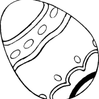 Desenho de Ovo de Páscoa decorado com bolinhas para colorir