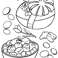 Desenho de Ovos de Páscoa recheado para colorir