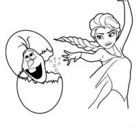 Desenho de Páscoa Frozen para colorir