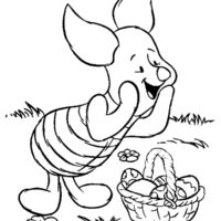 Desenho de Piglet e ovos de Páscoa para colorir