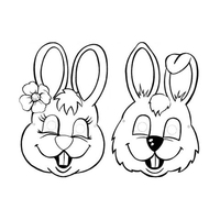 Desenho de Rostos de coelhinhos da Páscoa para colorir