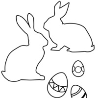 Desenho de Silhuetas de coelhos da Páscoa para colorir