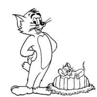 Desenho de Tom e Jerry na Páscoa para colorir