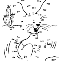 Desenho de Unir pontos - Coelhinho da Páscoa para colorir