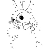 Desenho de Unir pontos - coelho da Páscoa para colorir