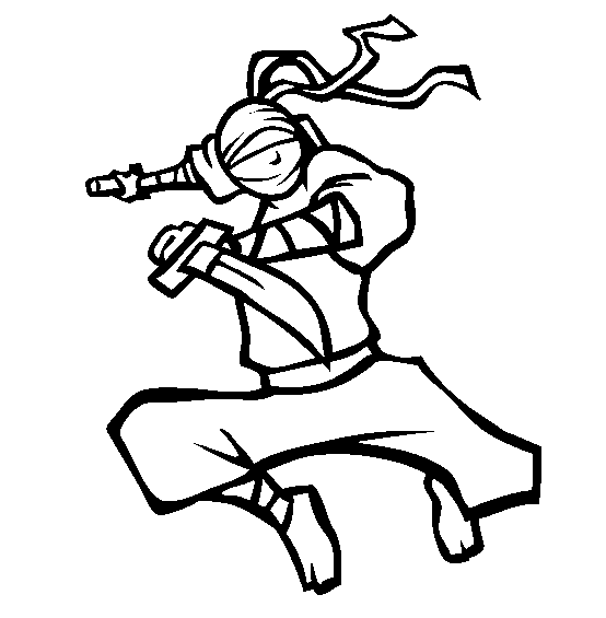Desenho de Ninja e sua espada para colorir - Tudodesenhos