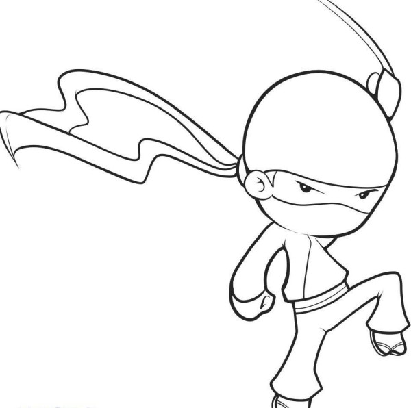 Desenho de Ninja e sua espada para colorir - Tudodesenhos