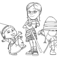 Desenho de Agnes, Edith e Margo para colorir