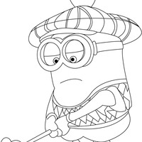 Desenho de Minion Dave jogando golfe para colorir