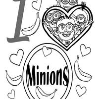 Desenho de Eu amo os Minions para colorir