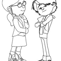 Desenho de Margo e Antônio para colorir