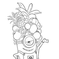 Desenho de Minion Carmem Miranda para colorir