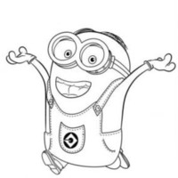 Desenho de Minion Dave correndo para colorir