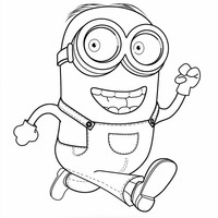 Desenho de Minion Dave escapando para colorir