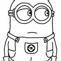 Desenho de Minion Donnie pensativo para colorir