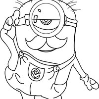 Desenho de Minion fantasiado para colorir