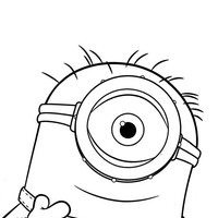 Desenho de Minion pensando para colorir