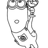 Desenho de Minion Tim para colorir