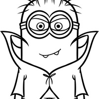 Desenho de Minions vampiro para colorir