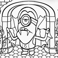 Desenho de Minions no Halloween para colorir