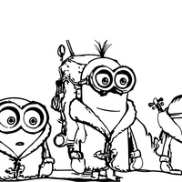 Desenho de Minions no Alasca para colorir